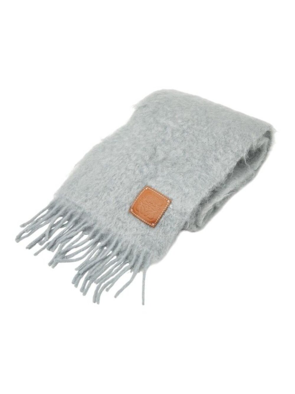 Loewe Anagram Scarf Gray Wool Nylon Mohair